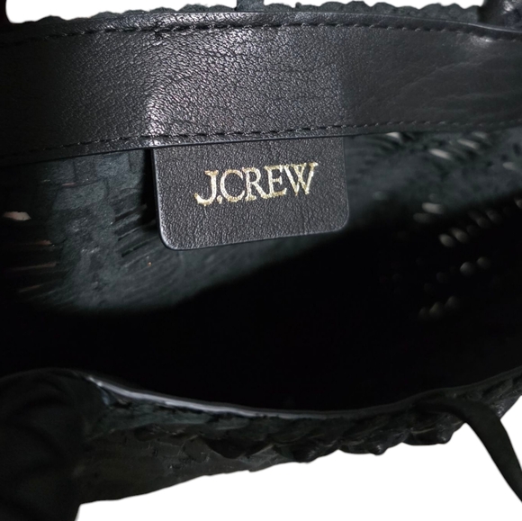 J. Crew Small Open Weave Leather Bag in Black OS - Picture 4 of 4